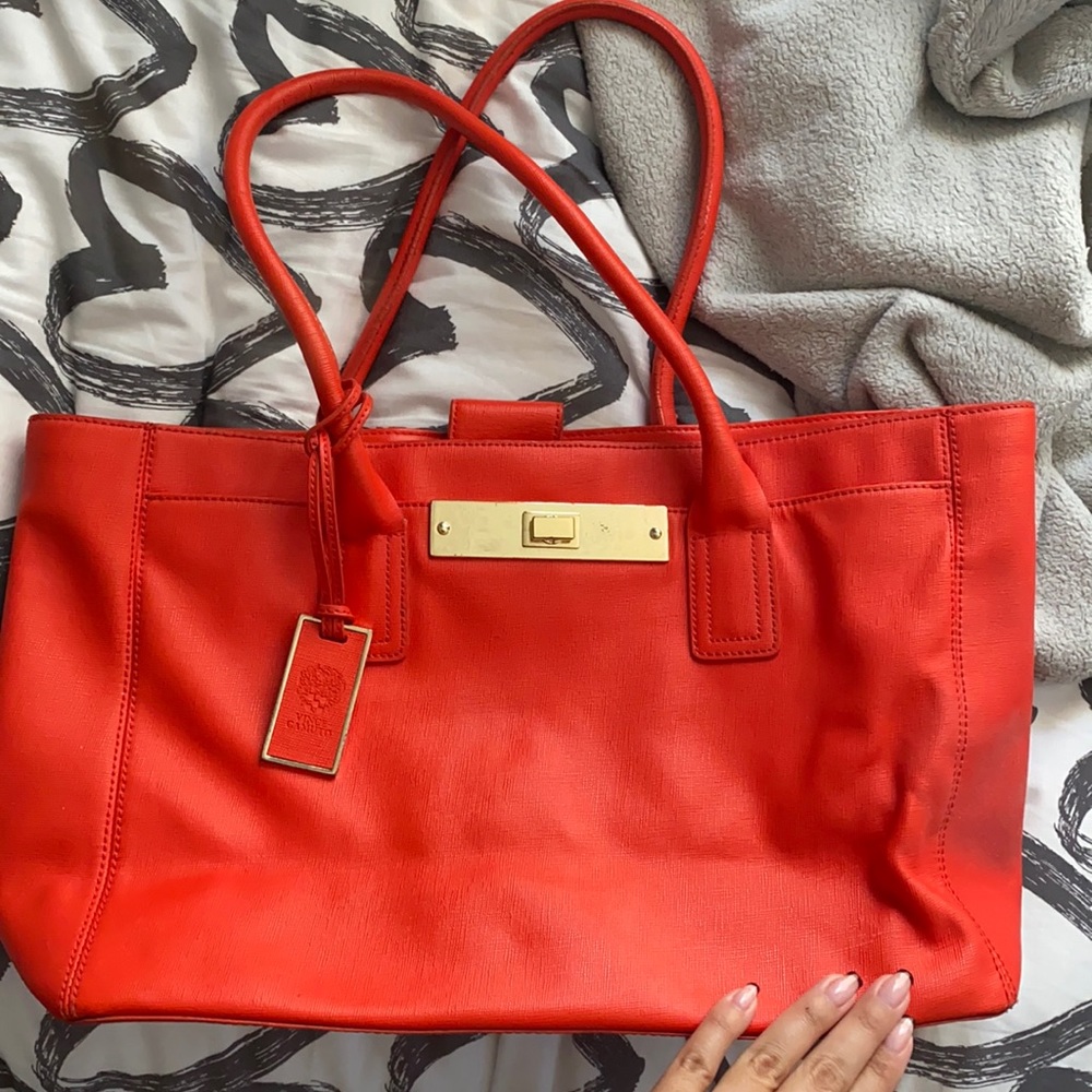 Vince Camuto bright orange tote